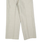 COSMO Womens Wool Blend Cream Regular Straight Trousers W30 L27 Classic Zip