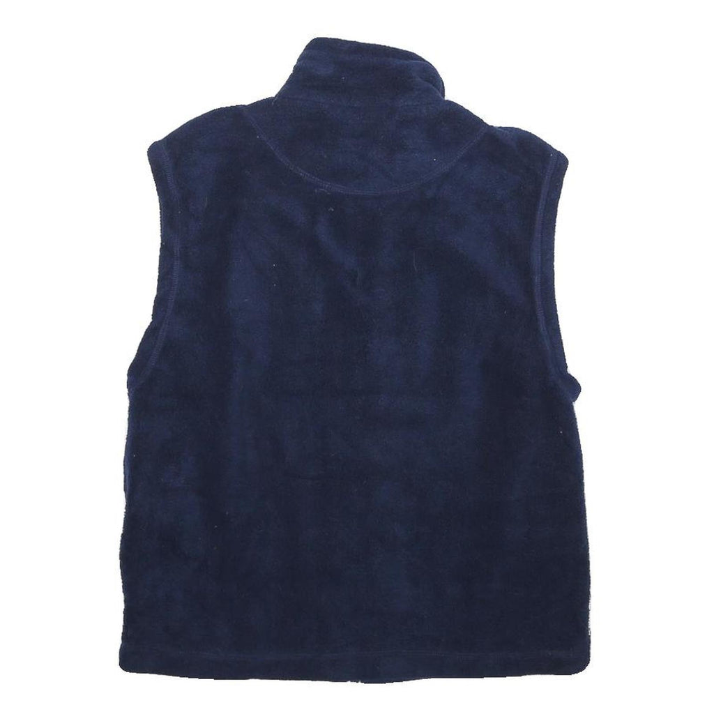 NAUTICA Mens Navy & Yellow Sleeveless Zip Polyester Fleece Jacket M Casual