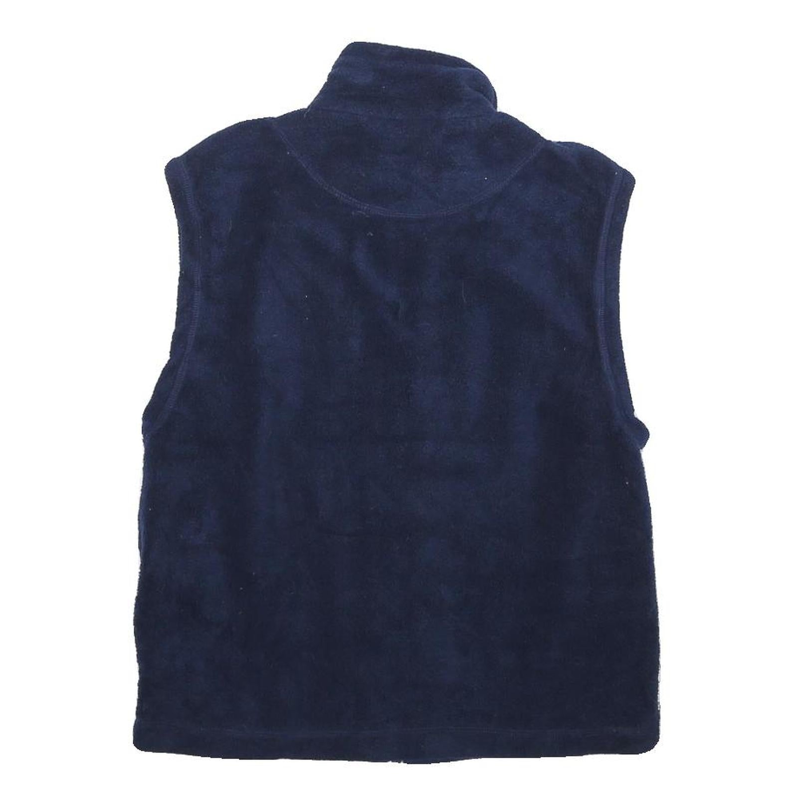 NAUTICA Mens Navy & Yellow Sleeveless Zip Polyester Fleece Jacket M Casual