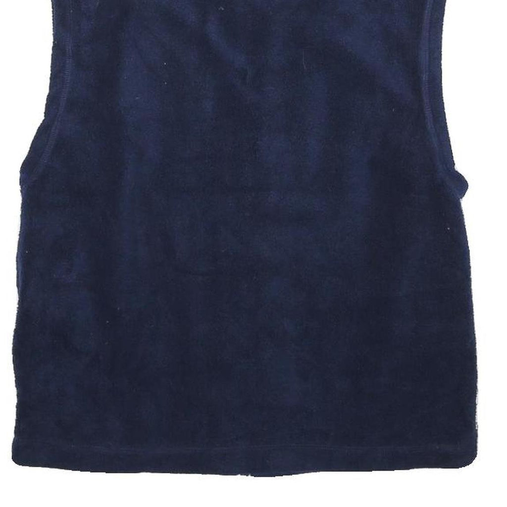 NAUTICA Mens Navy & Yellow Sleeveless Zip Polyester Fleece Jacket M Casual