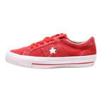 CONVERSE Low Top Trainers Red Canvas Womens UK 3