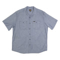 LEE Mens Blue Cotton Blend Shirt XL Button Pocket Casual Short Sleeve