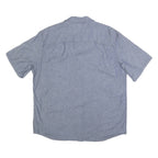 LEE Mens Blue Cotton Blend Shirt XL Button Pocket Casual Short Sleeve
