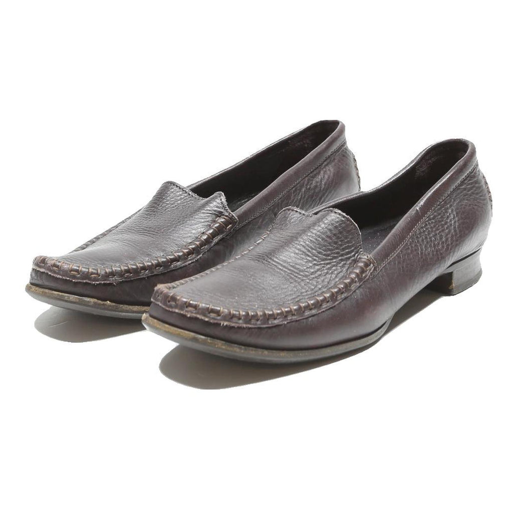 BALLY Womens Leather Loafer Shoes Brown UK 5.5 Classic Comfortable Dress