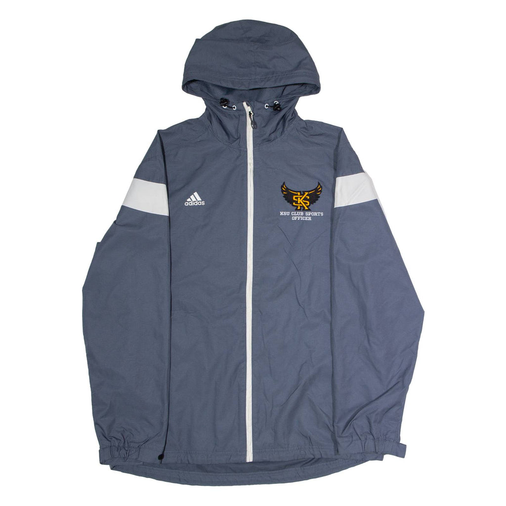 ADIDAS KSU Club Sports Officer Mens Rain Jacket Grey USA Hooded L
