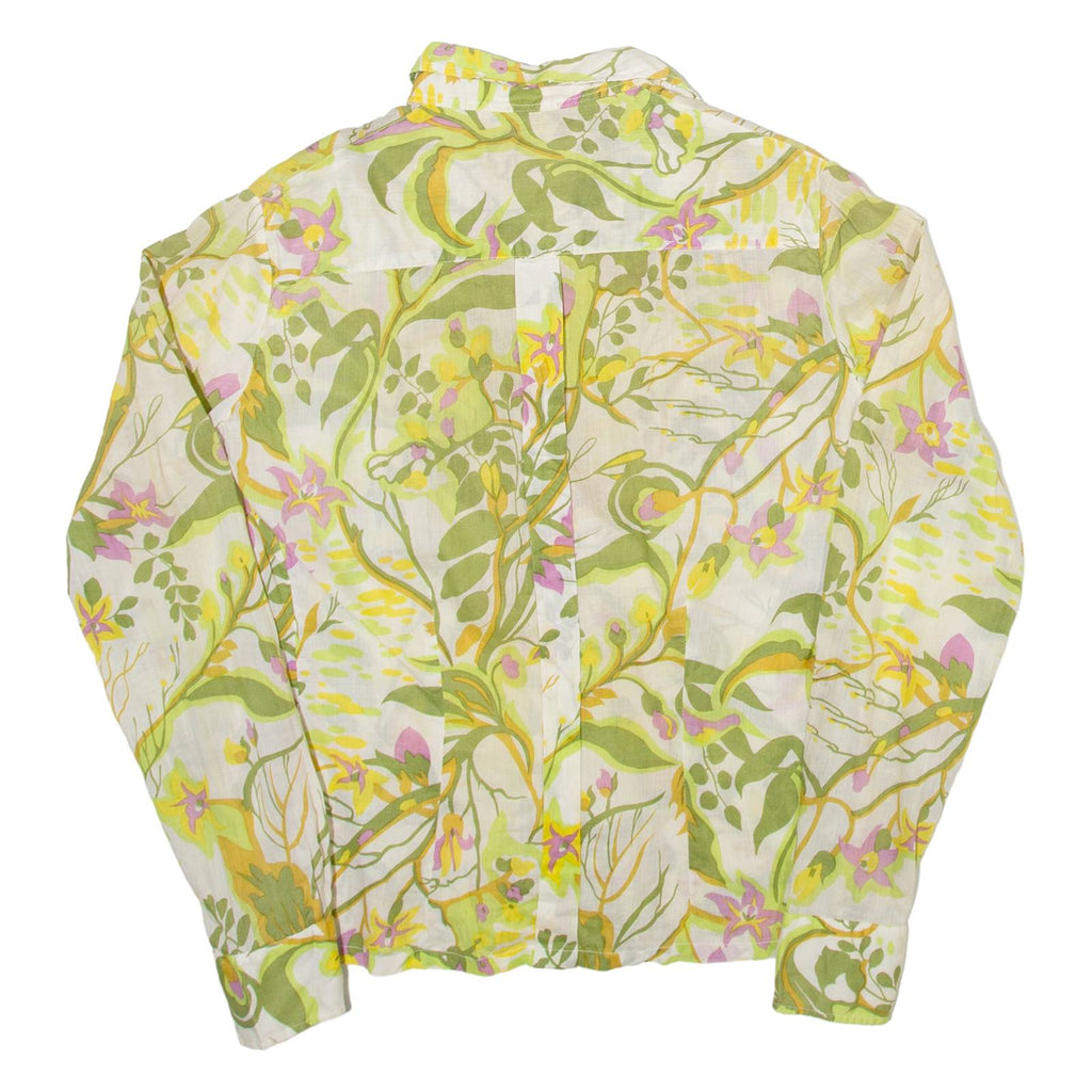 Womens Shirt Green Floral Long Sleeve XS