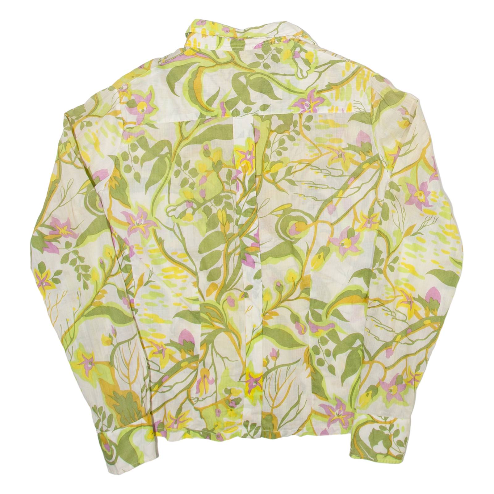 Womens Shirt Green Floral Long Sleeve XS