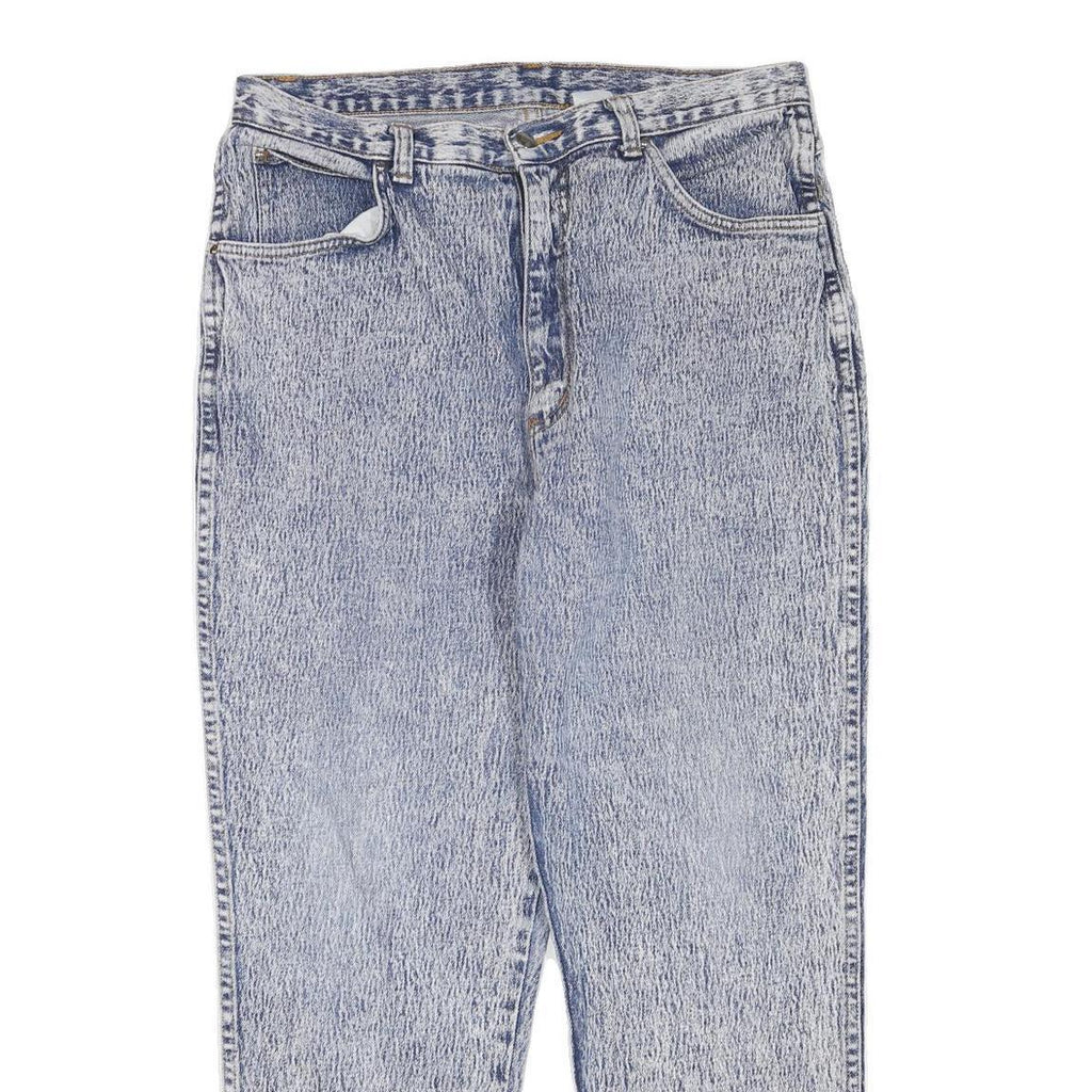 Womens Regular Fit Blue Denim Rinse Jeans W32 L27 Cotton Blend Zip Pockets