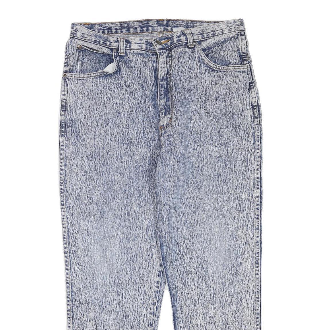 Womens Regular Fit Blue Denim Rinse Jeans W32 L27 Cotton Blend Zip Pockets