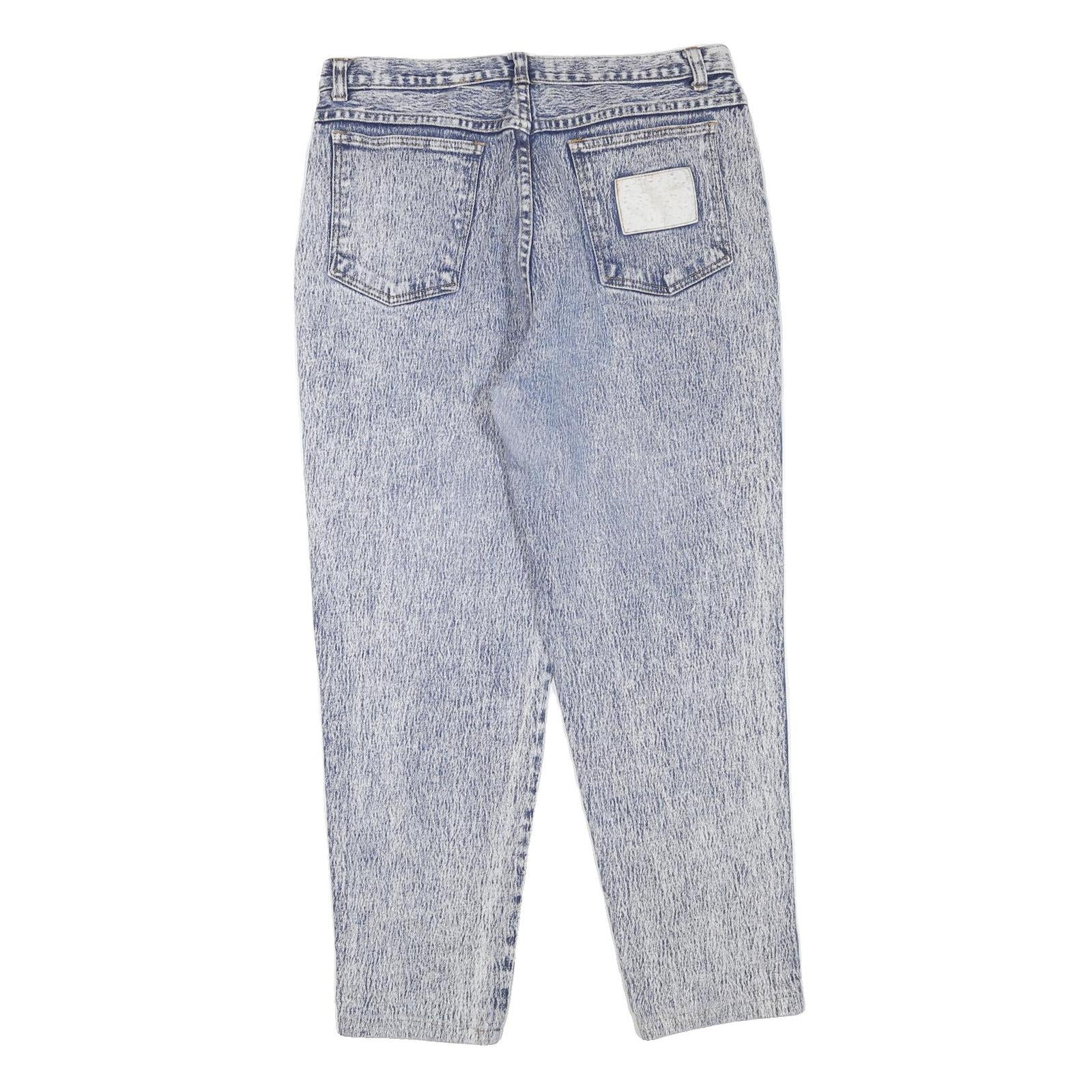 Womens Regular Fit Blue Denim Rinse Jeans W32 L27 Cotton Blend Zip Pockets