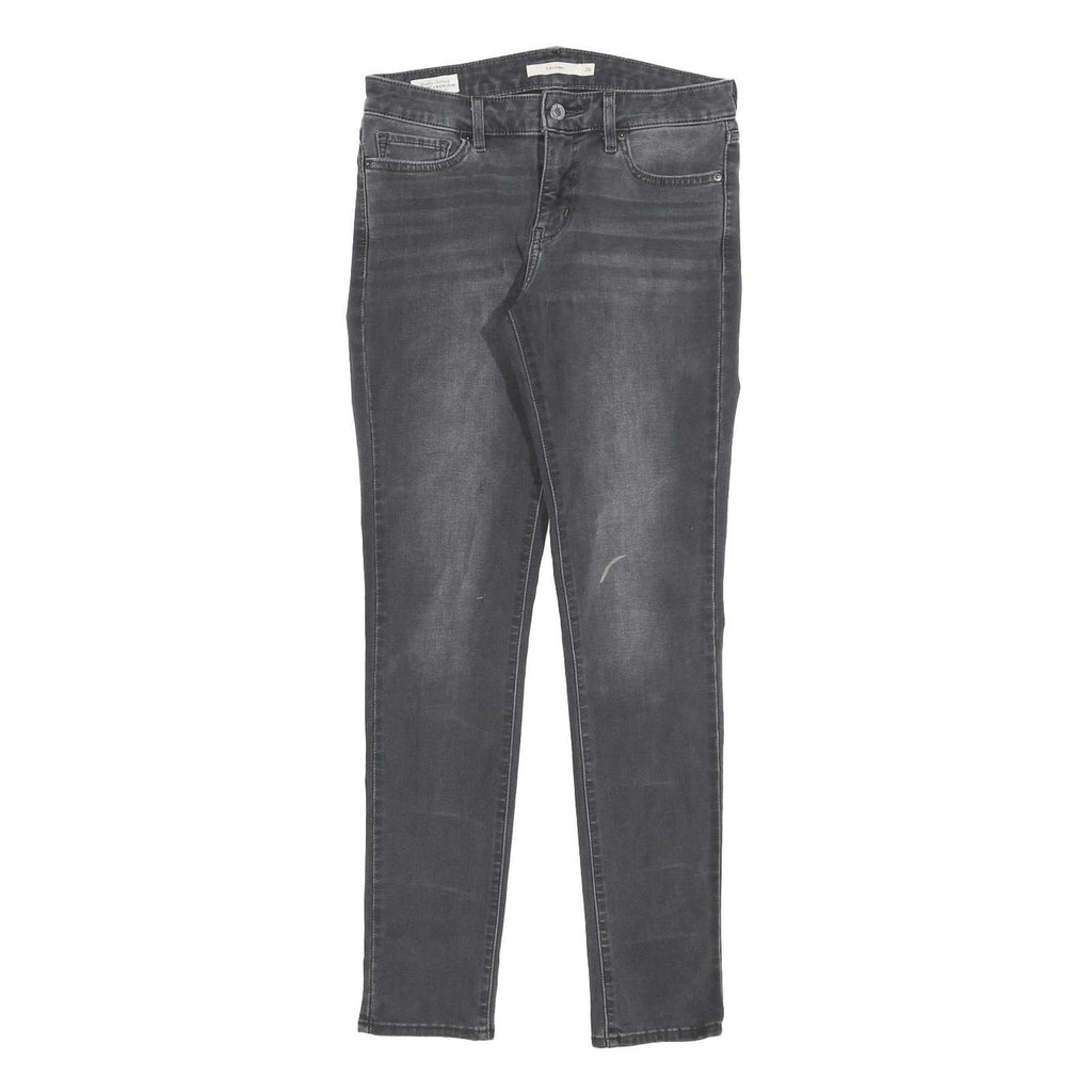 LEVI'S 711 Big E Womens Jeans Black Slim Skinny Denim Medium W26 L30 Stretch