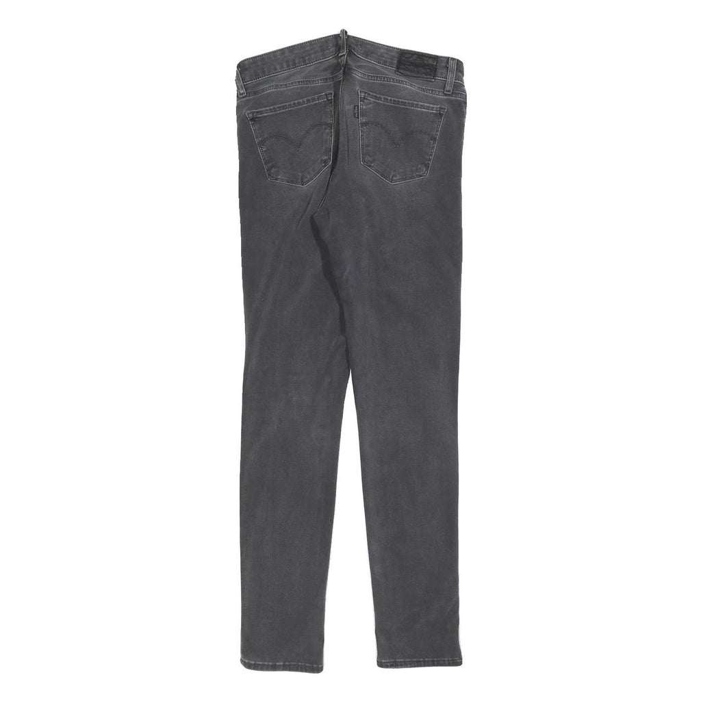 LEVI'S 711 Big E Womens Jeans Black Slim Skinny Denim Medium W26 L30 Stretch