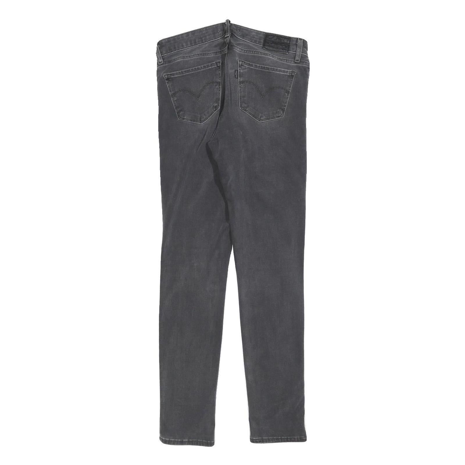 LEVI'S 711 Big E Womens Jeans Black Slim Skinny Denim Medium W26 L30 Stretch