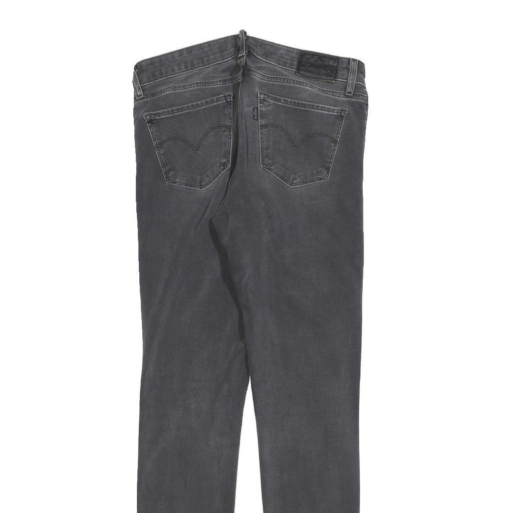 LEVI'S 711 Big E Womens Jeans Black Slim Skinny Denim Medium W26 L30 Stretch