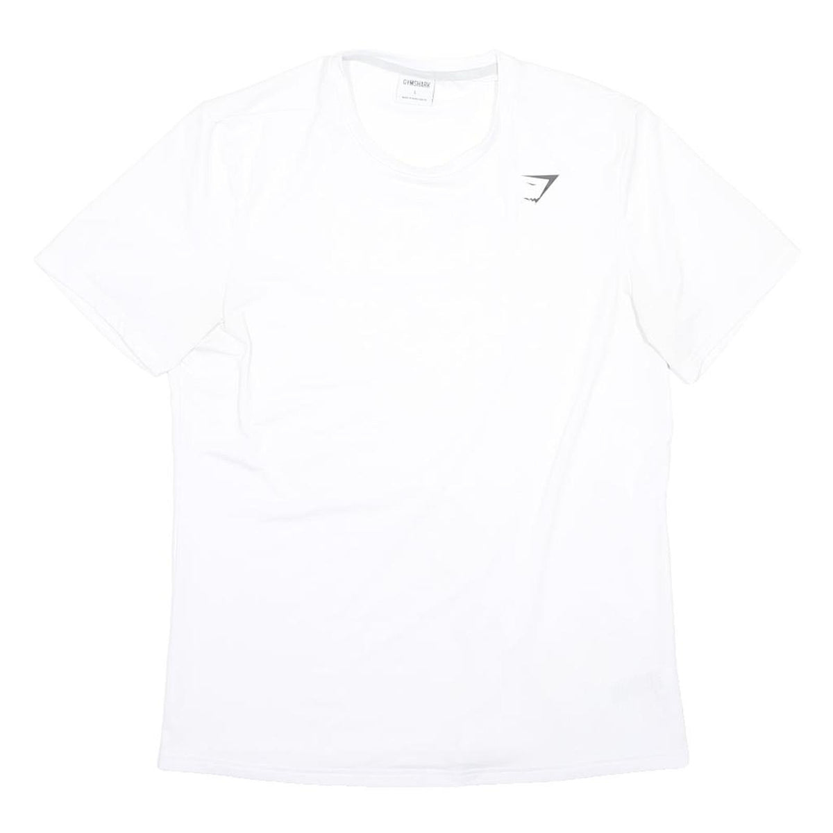 GYMSHARK Mens White L Short Sleeve Crew Neck Logo Fitness T-Shirt