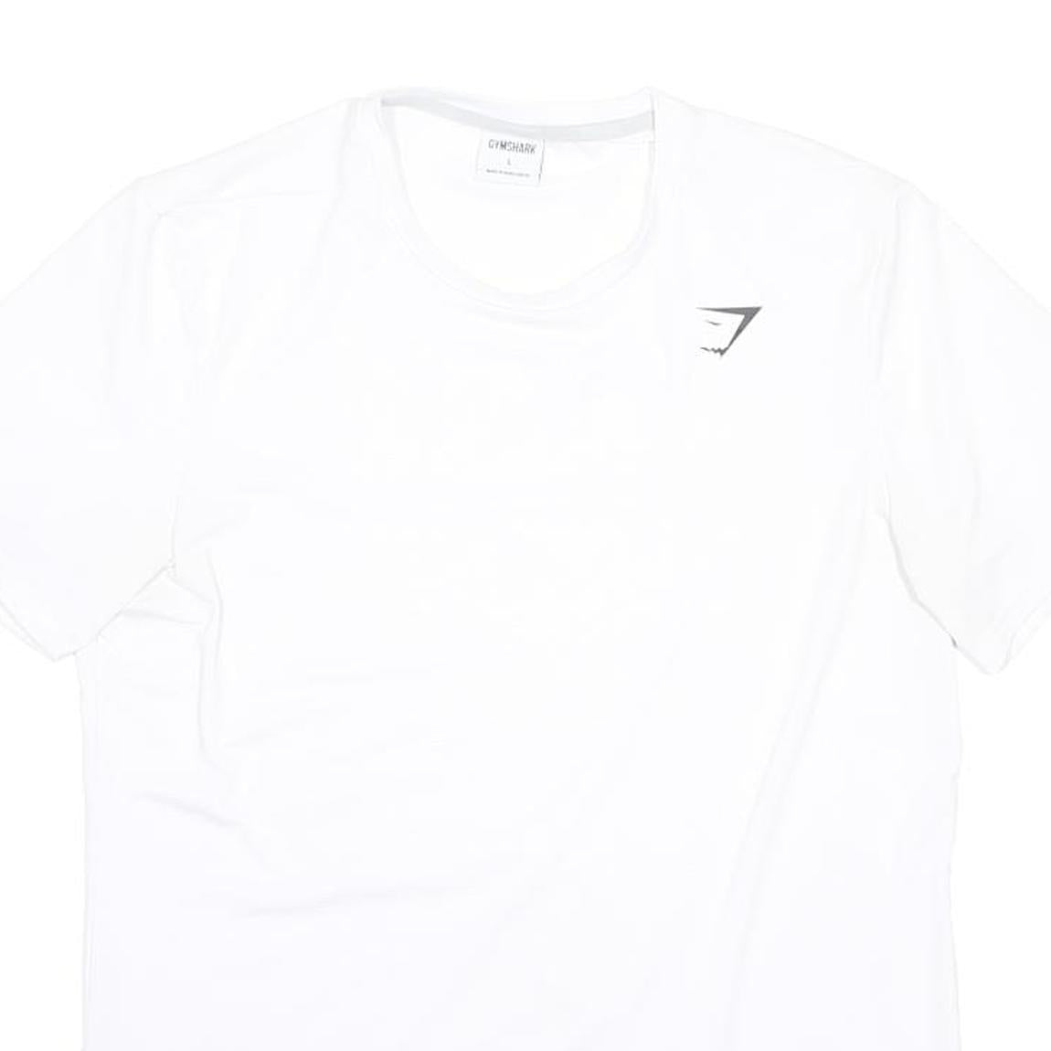 GYMSHARK Mens White L Short Sleeve Crew Neck Logo Fitness T-Shirt
