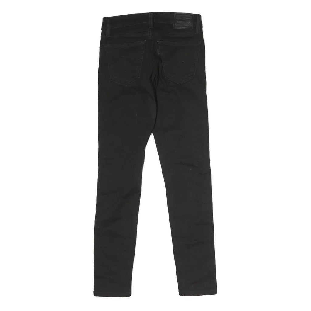 LEVI'S Womens Black Regular Skinny Denim Raw W26 L27 Slim Fit Stretch Jeans