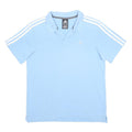 ADIDAS Mens Light Blue White Sleeve Striped Short Sleeve Polo Shirt M Cotton