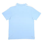 ADIDAS Mens Light Blue White Sleeve Striped Short Sleeve Polo Shirt M Cotton