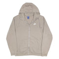 NIKE Mens Beige Full Zip Hoodie XL Cotton Blend Casual Zip Up Sweatshirt