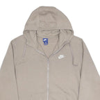 NIKE Mens Beige Full Zip Hoodie XL Cotton Blend Casual Zip Up Sweatshirt