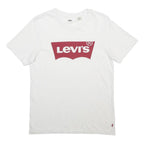 LEVI'S Mens White Graphic T-Shirt XS Short Sleeve Crew Neck Cotton Blend
