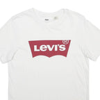 LEVI'S Mens White Graphic T-Shirt XS Short Sleeve Crew Neck Cotton Blend