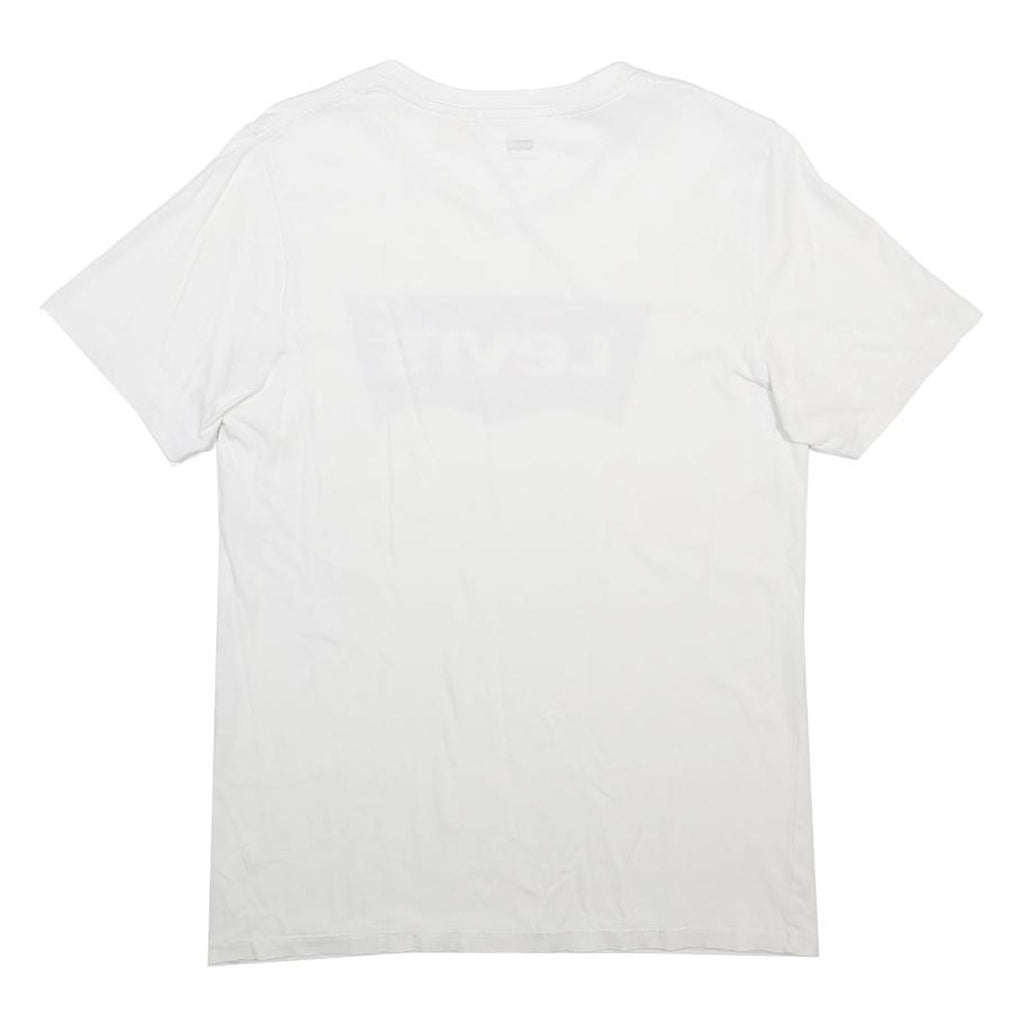 LEVI'S Mens White Graphic T-Shirt XS Short Sleeve Crew Neck Cotton Blend