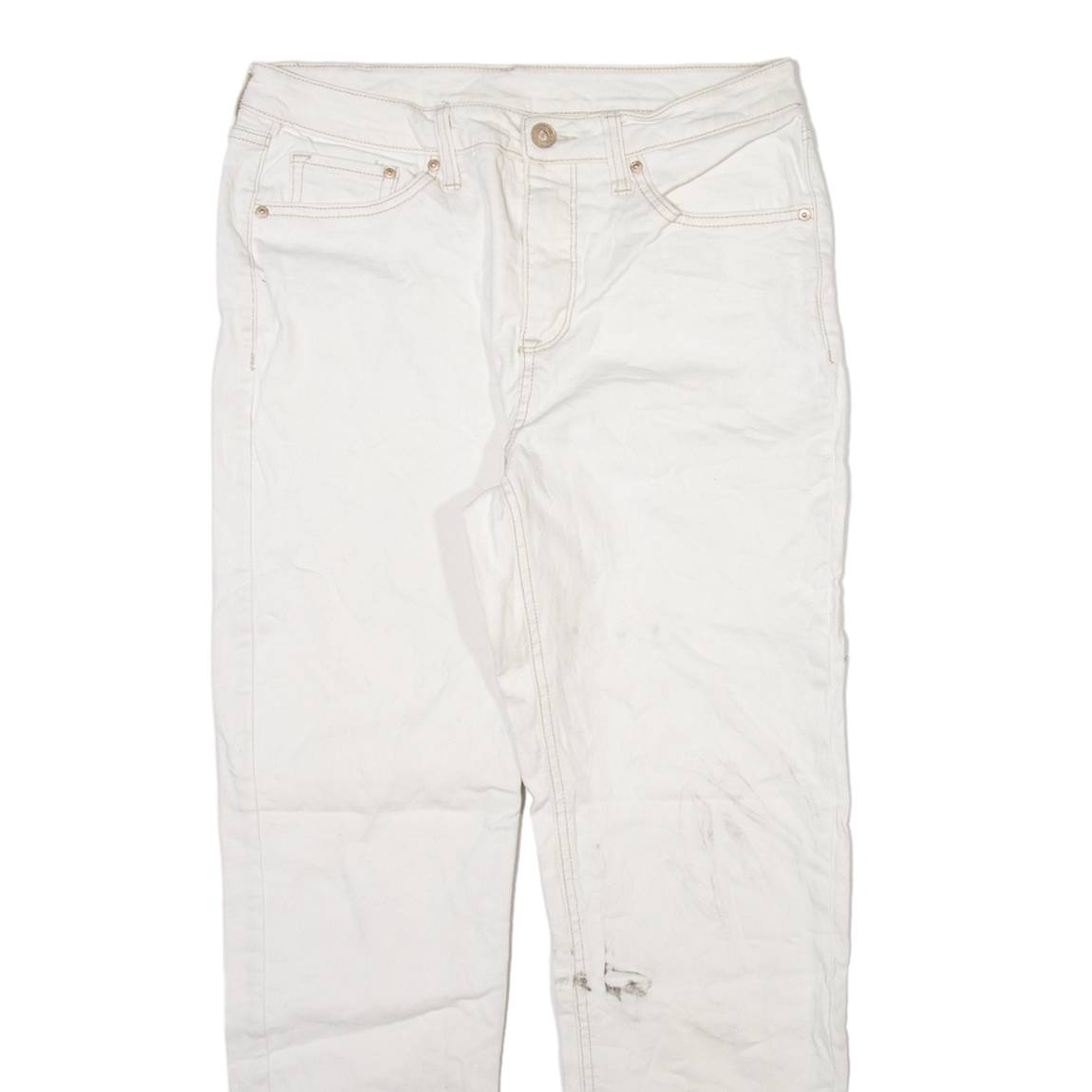 SEVEN7 Womens Jeans White Regular Straight W31 L28