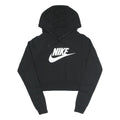 NIKE Womens Black Hoodie S Cotton Blend Pullover Logo Sweatshirt