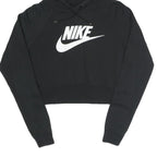 NIKE Womens Black Hoodie S Cotton Blend Pullover Logo Sweatshirt