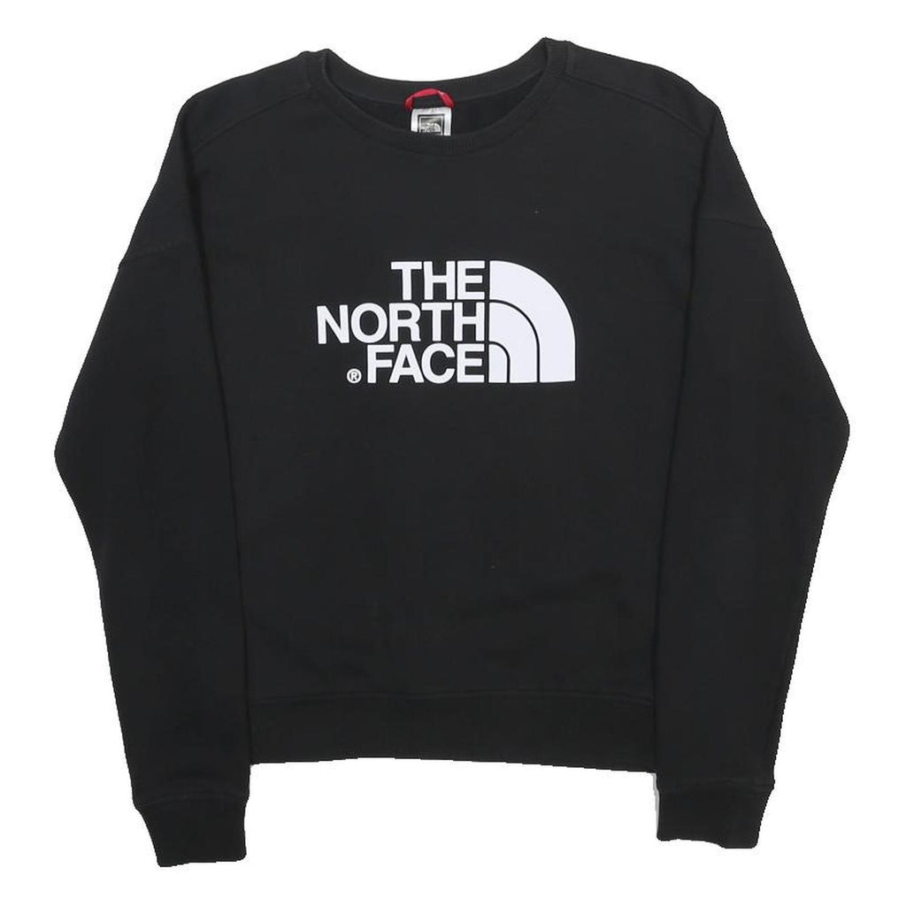 THE NORTH FACE Womens Black Logo Crew Neck XS Cotton Blend Sweatshirt