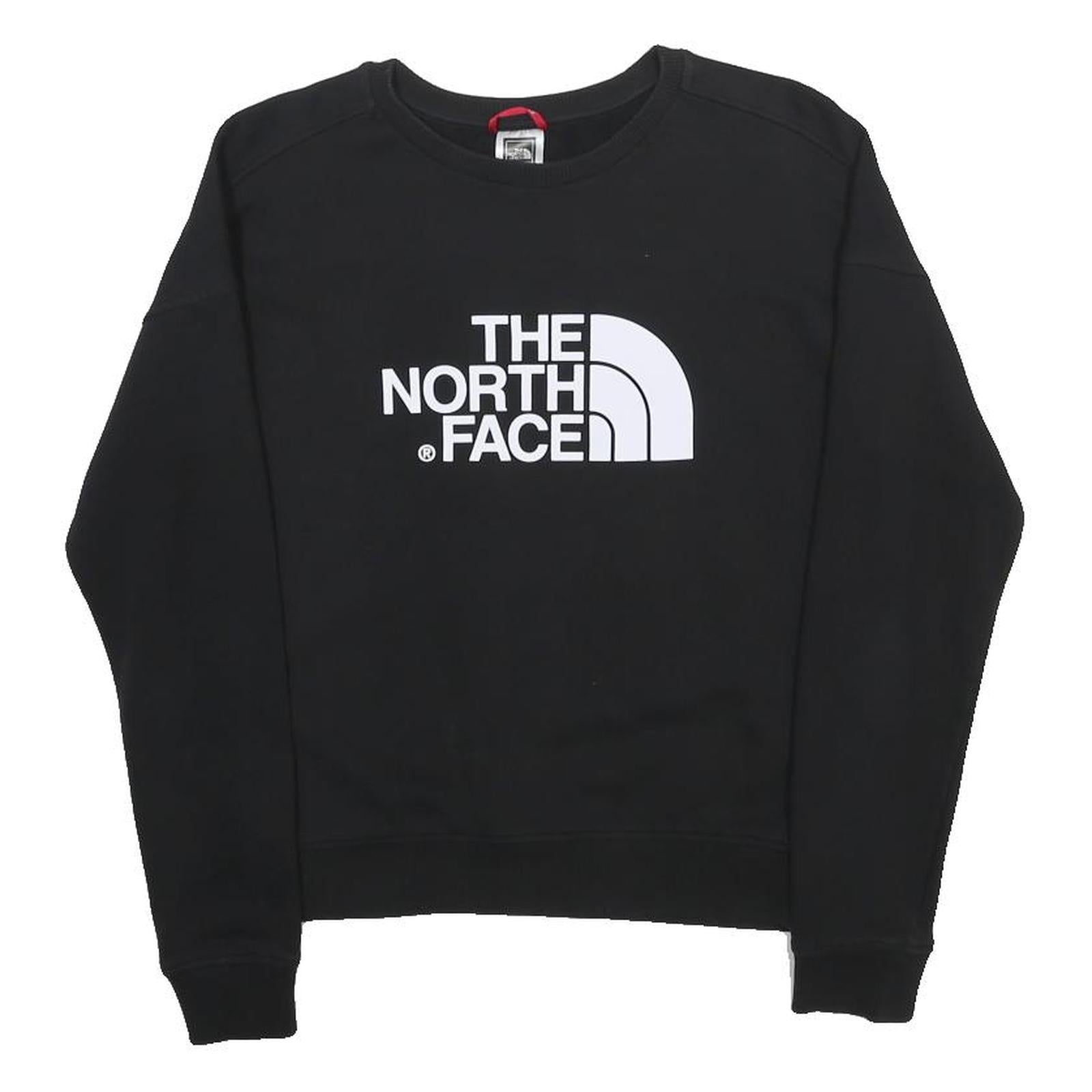 THE NORTH FACE Womens Black Logo Crew Neck XS Cotton Blend Sweatshirt