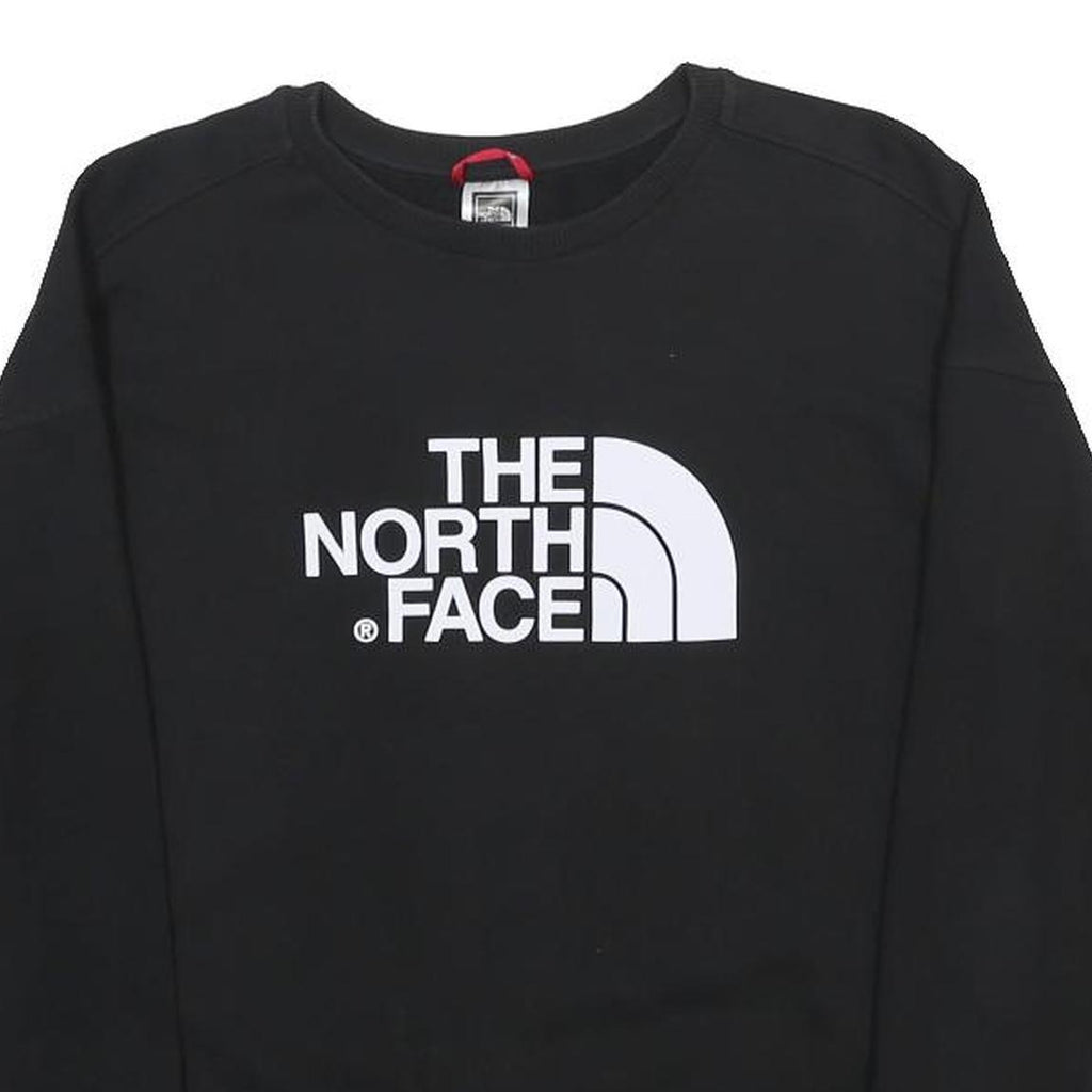 THE NORTH FACE Womens Black Logo Crew Neck XS Cotton Blend Sweatshirt