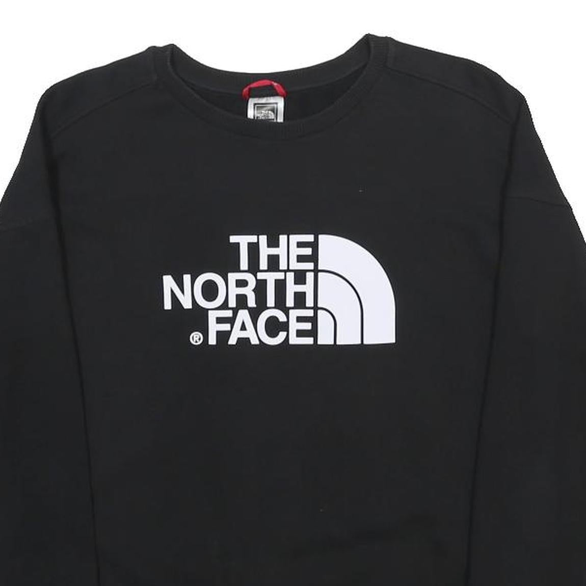 THE NORTH FACE Womens Black Logo Crew Neck XS Cotton Blend Sweatshirt