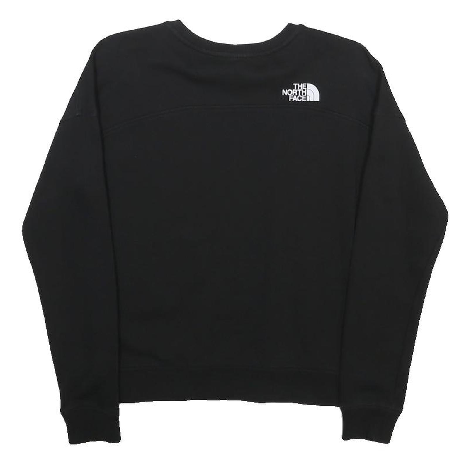 THE NORTH FACE Womens Black Logo Crew Neck XS Cotton Blend Sweatshirt