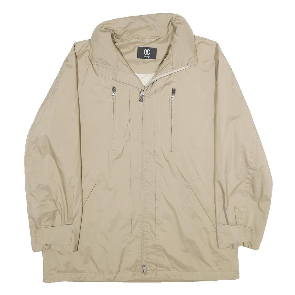 BOGNER Womens Beige Polyester Zip Jacket UK 14 Plain Lightweight Casual Outdoor