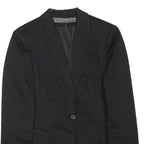 ZARA Womens Black Classic Blazer Jacket S Polyester Blend Button Closure