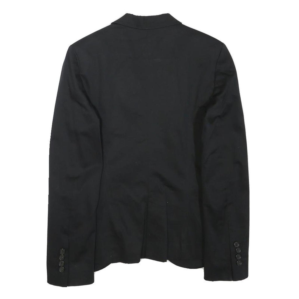 ZARA Womens Black Classic Blazer Jacket S Polyester Blend Button Closure