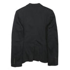 ZARA Womens Black Classic Blazer Jacket S Polyester Blend Button Closure