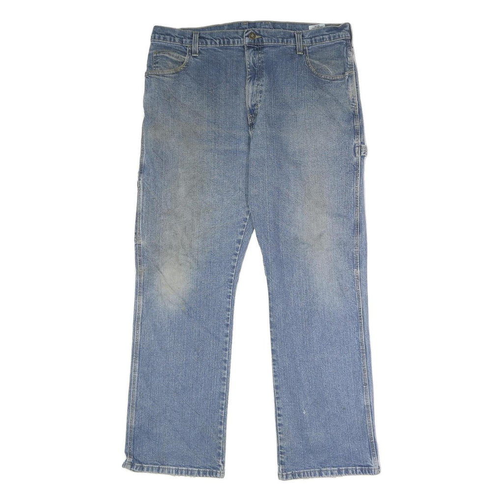 DICKIES Mens Blue Relaxed Straight Denim Light W38 L32 Workwear Utility Jeans