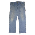 DICKIES Mens Blue Relaxed Straight Denim Light W38 L32 Workwear Utility Jeans