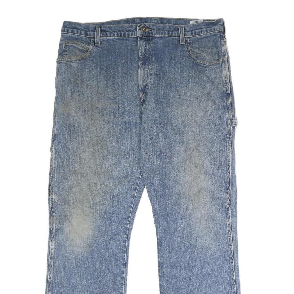 DICKIES Mens Blue Relaxed Straight Denim Light W38 L32 Workwear Utility Jeans