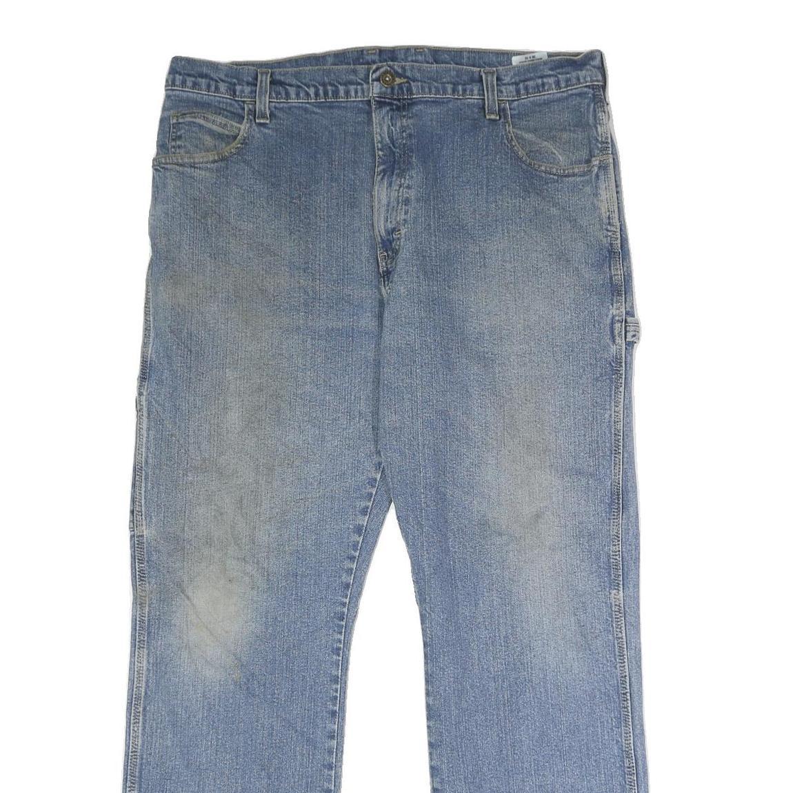 DICKIES Mens Blue Relaxed Straight Denim Light W38 L32 Workwear Utility Jeans