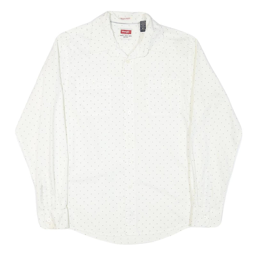TOMMY HILFIGER Mens White Shirt M Cotton Blend Long Sleeve Button Up Casual Wear