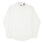 TOMMY HILFIGER Mens White Shirt M Cotton Blend Long Sleeve Button Up Casual Wear