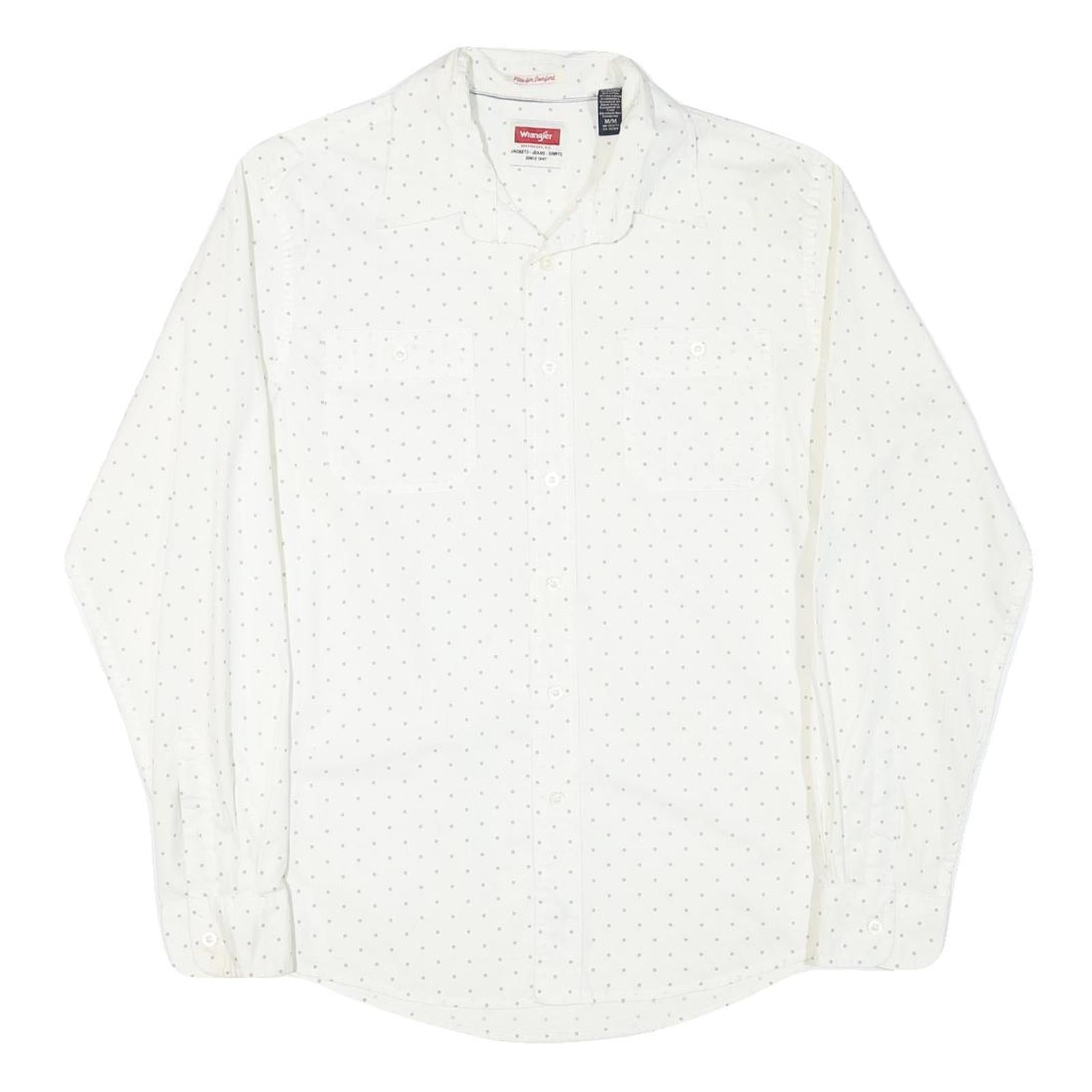 TOMMY HILFIGER Mens White Shirt M Cotton Blend Long Sleeve Button Up Casual Wear