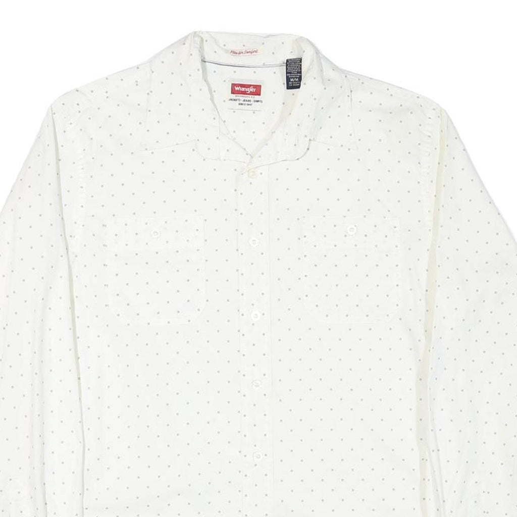 TOMMY HILFIGER Mens White Shirt M Cotton Blend Long Sleeve Button Up Casual Wear