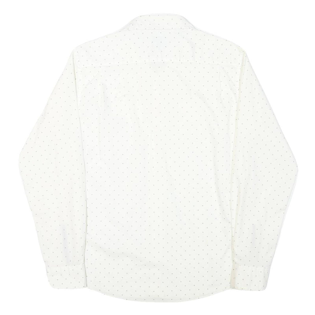 TOMMY HILFIGER Mens White Shirt M Cotton Blend Long Sleeve Button Up Casual Wear
