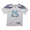 NFL Mens Grey Seahawks 25 Sherman Football Shirt M Short Sleeve V-Neck